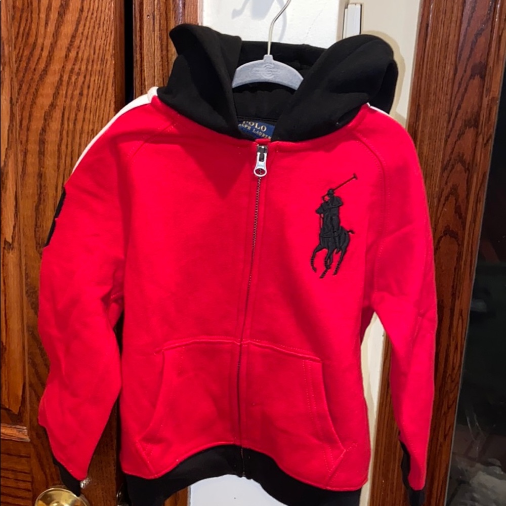 Brand new polo Ralph Lauren red zip up boys size 5